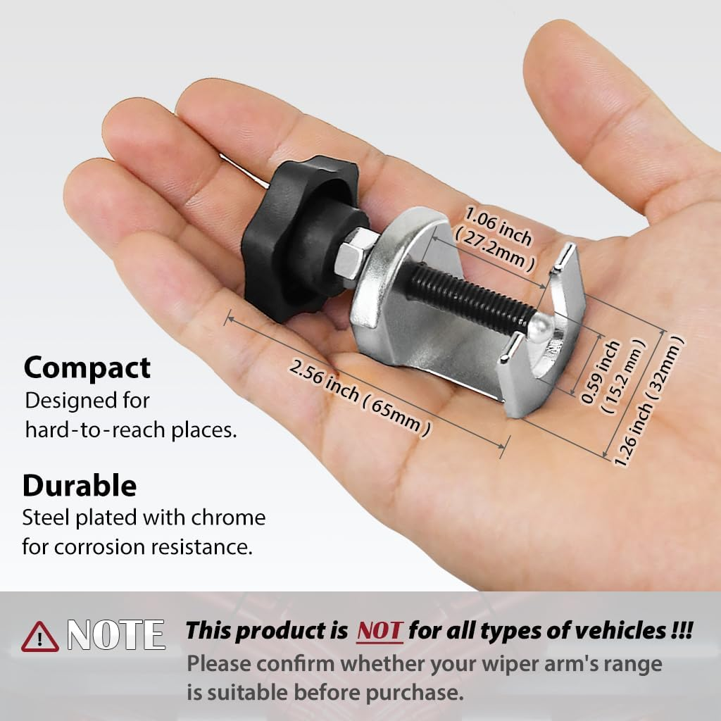 FIRSTINFO F3391 Light Windscreen Windshield Wiper Arm Puller, Opening Dimension: 15.2Mm, Internal Height: 27.2Mm, Aluminum, Made in Taiwan image number 4