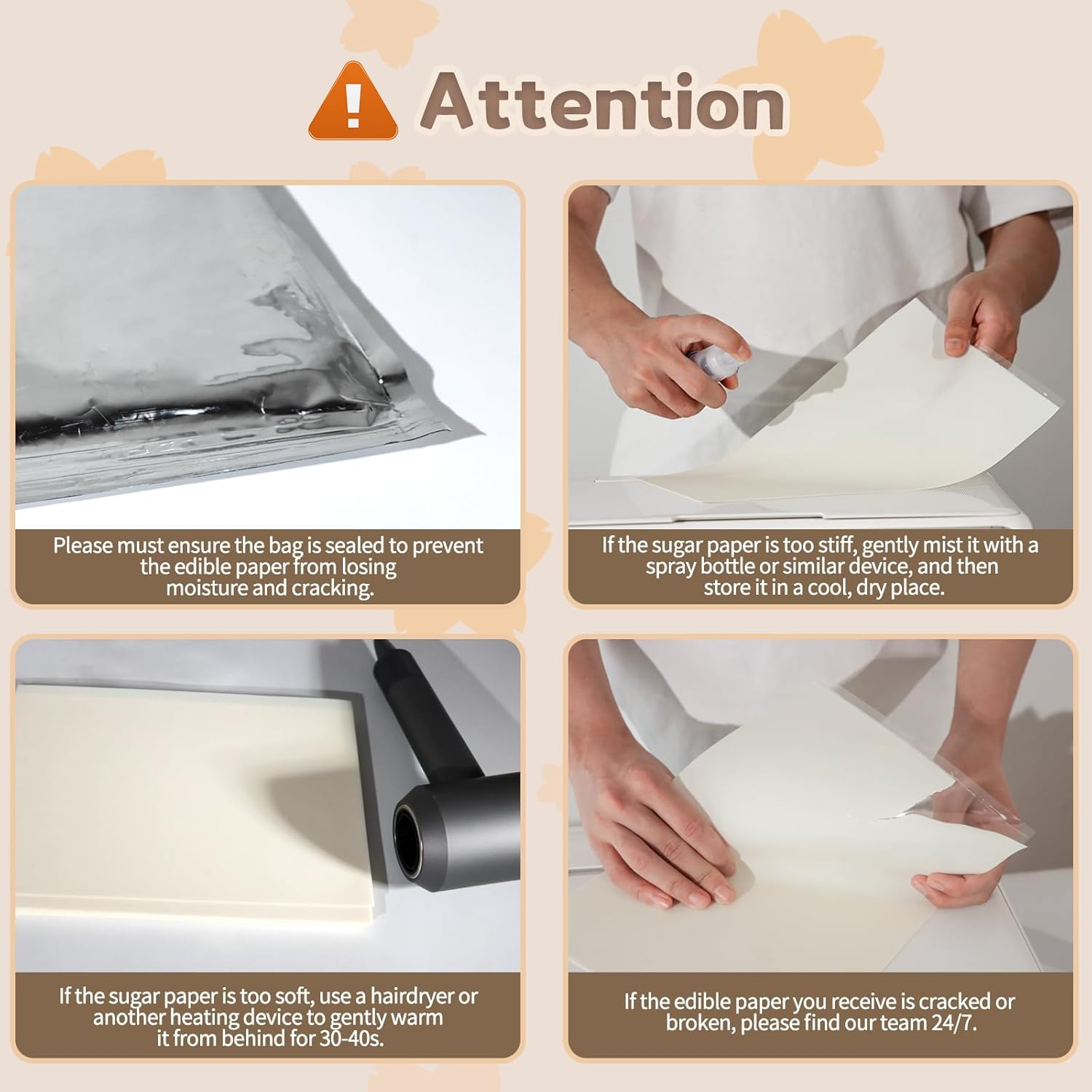 Cakestar 25Pcs Edible Paper, A4 Icing Frosting Sheets for Cake Decorating, Printable Edible Sheets Cake Image, Wafer Paper, Sugar Paper for Cake Toppers, Cookies, Baking, 11.7" X 8.3" image number 1