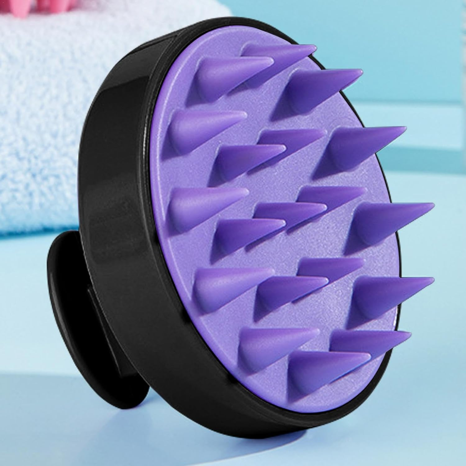 ZALHIN Silicone Scalp Massager Brush - Ergonomic Scalp Massage Brush, Soft Hair Scrubber for Shower, Hotel, Travel & Dormitory Use image number 6