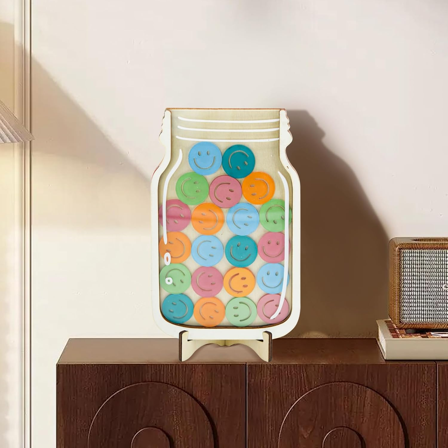 Enkrio Reward Jar for Kids Personalized Smile Incentive Jar for Students Kids Behavior Reward Chart for Classroom Home Back to School Supplies (Smile) image number 2