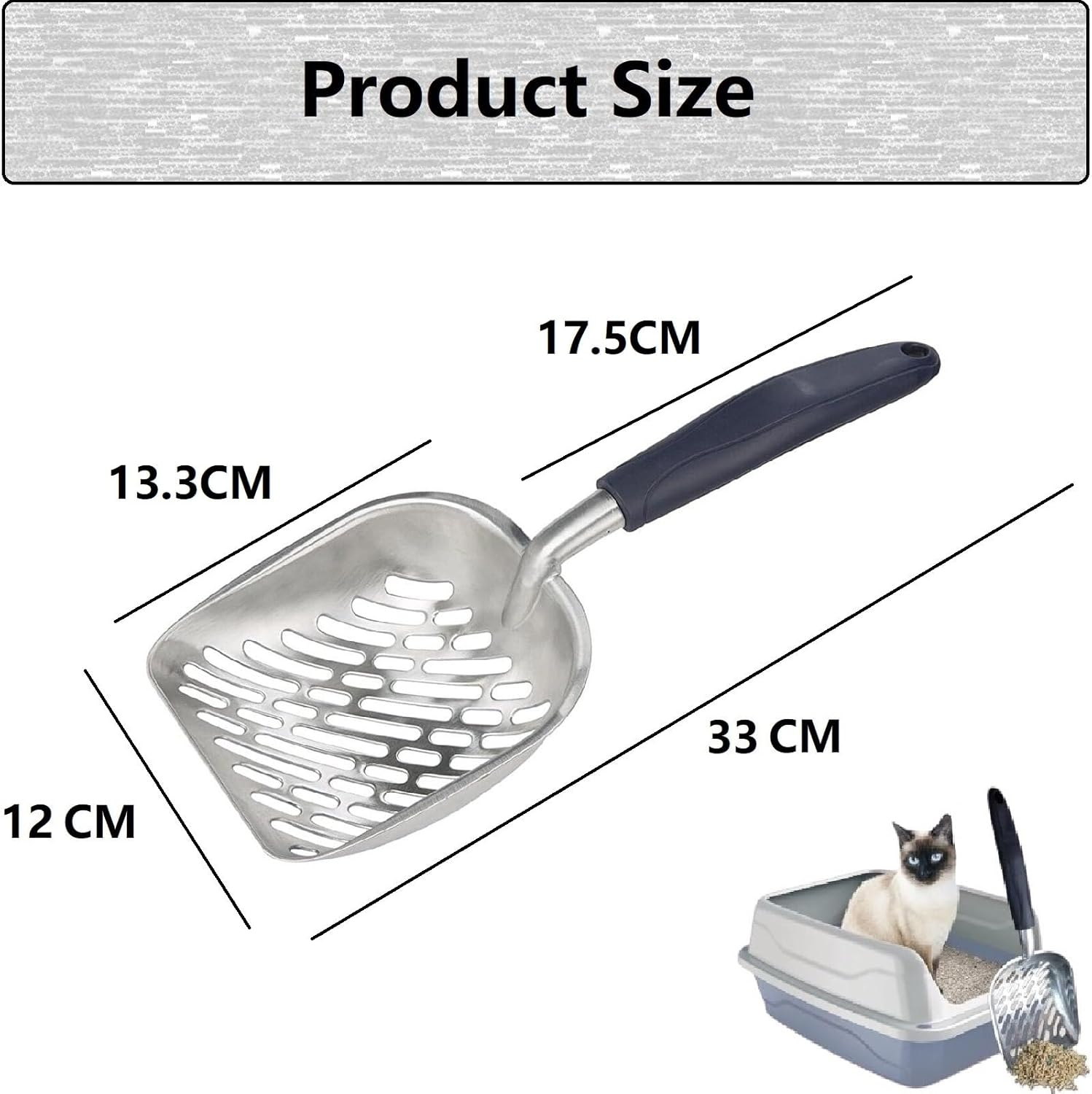 Cat Litter Scoop Cleaning Tool, Cat Litter Scoop, Metal Cat Litter Scoop, Cat Litter Scoop, Easy to Clean Cat Litter Scoop, for Cleaning Cat Litter image number 5