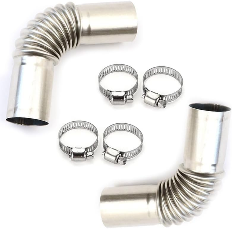 Silver Stainless Steel 24Mm Air Diesel Parking Heater Exhaust Pipe Tube Elbow Connector for Webasto Eberspacher Diesel Boat Heater 13Cm Exhaust Pipes and Tips