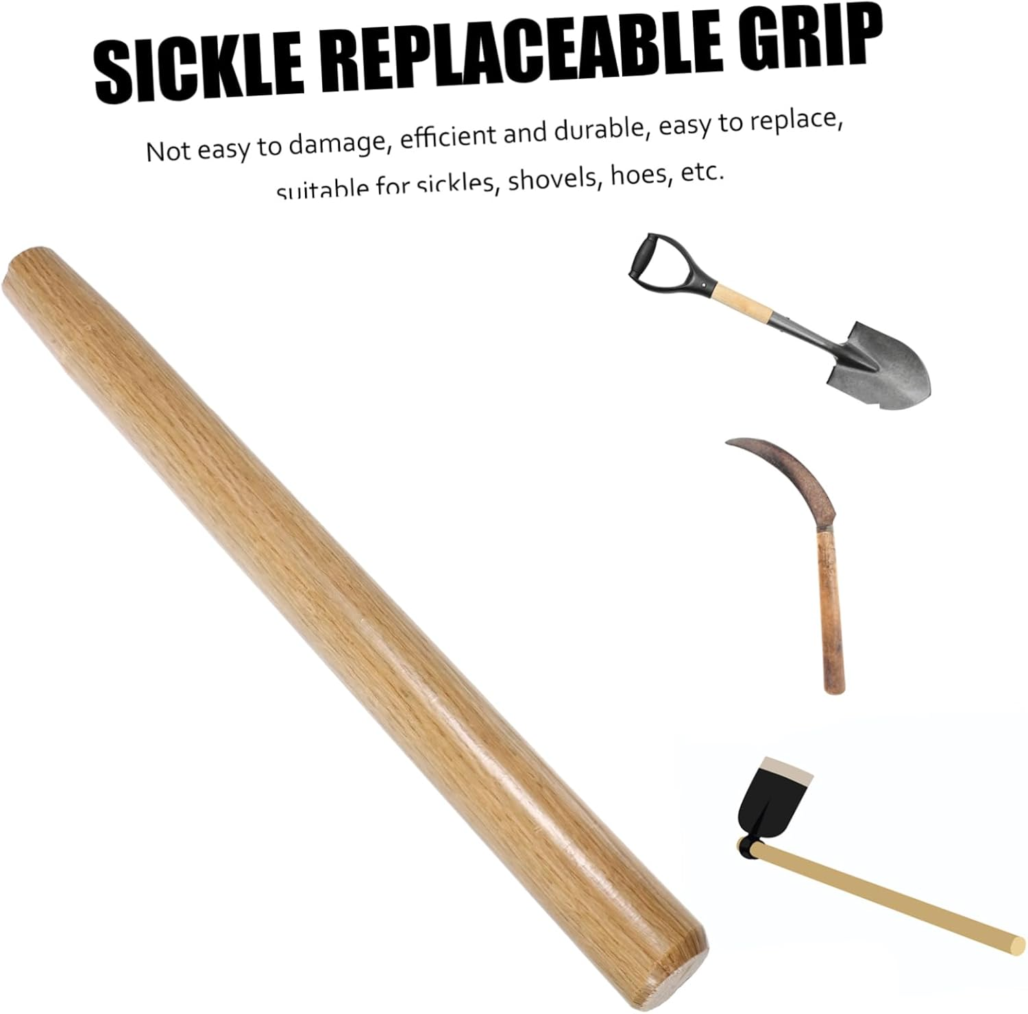 FELTECHELECTR Heavy Duty Thickened Wooden Shovel Handle Solid Wood Farm Tool Replacement Handle for Gardening and Agricultural Use Sturdy Thick Wooden Rod image number 4