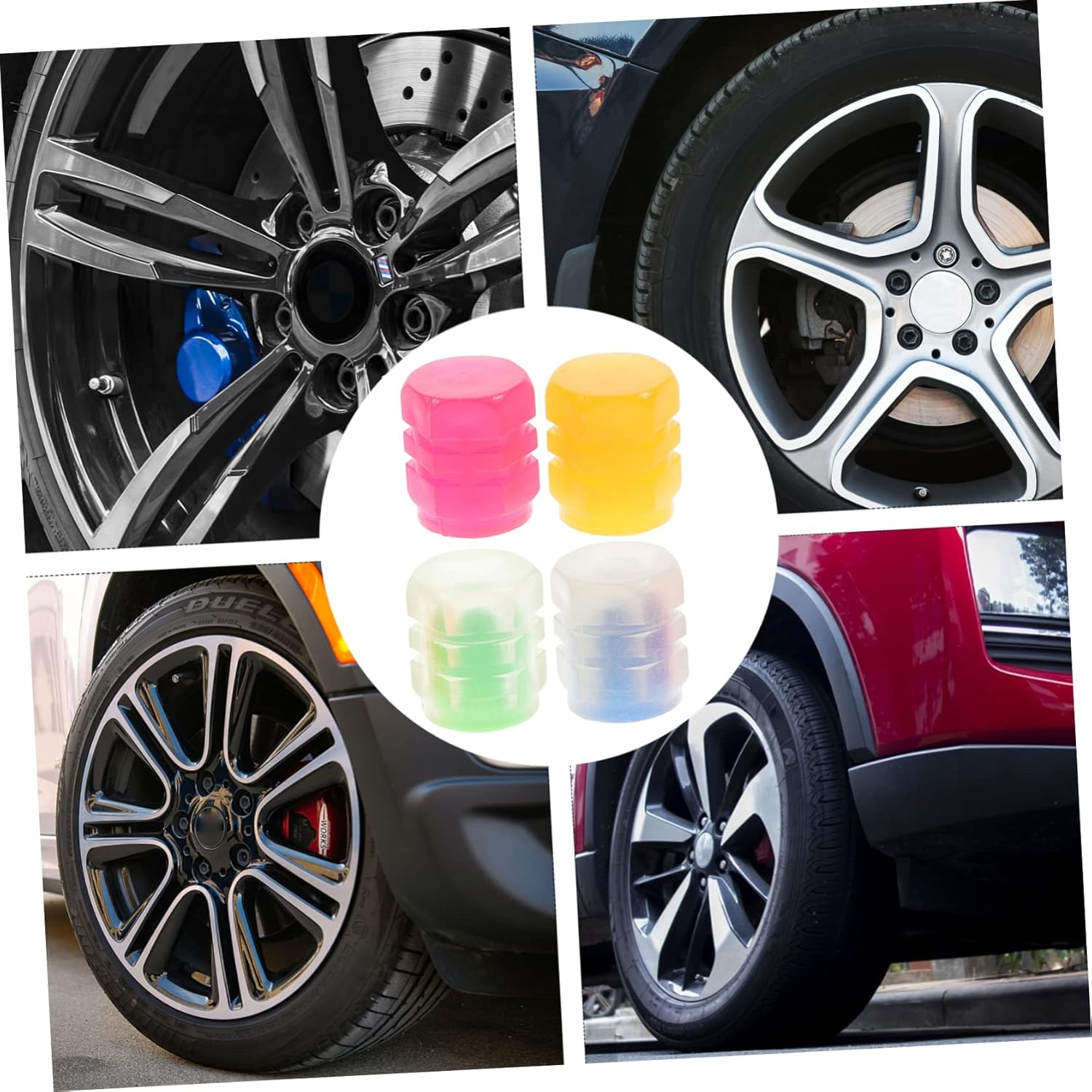 NOLITOY 24Pcs Luminous Valve Cap Glow Dark Tire Valve Stem Caps Car Motorbike Truck Decorative Tire for Car Accessories and Decoration image number 6