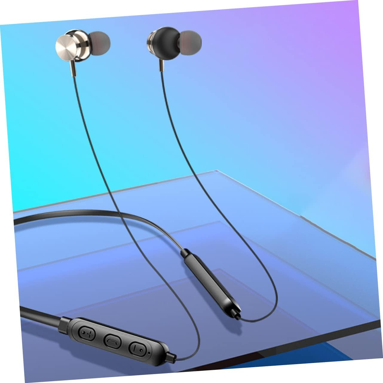 COHEALI Neck Hanging Earphones 5.0 Waterproof Wireless Headset Magnetic In-Ear Buds Stereo Sports Earphones for Running Fitness Black image number 4