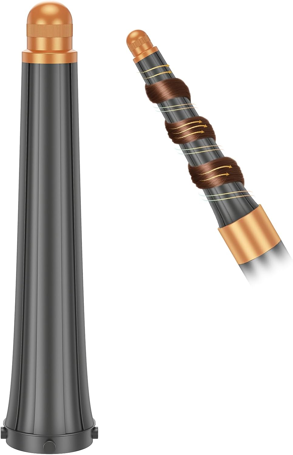 0.78In-1.4In Conical Long Barrels Attachment for Dyson Airwrap HS01 HS05 Accessories, 20MM-36MM 2 in 1 Auto-Wrap Curling Iron Curlers for Professional Barrels Curl and Wave Curl Hair, Gold