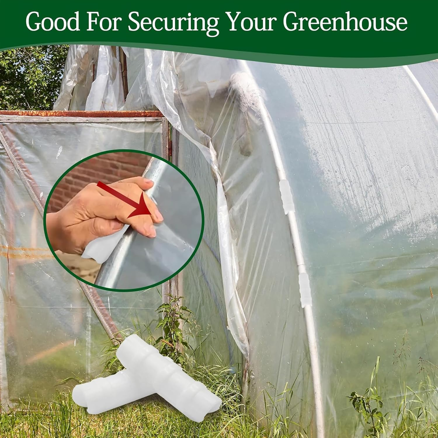 80PCS 1 Inch Greenhouse Clips - Heavy Duty ABS Plastic Clamps for PVC Pipe,Greenhouse Film,Sunshade Nets,Gardening & Farming (White) image number 3