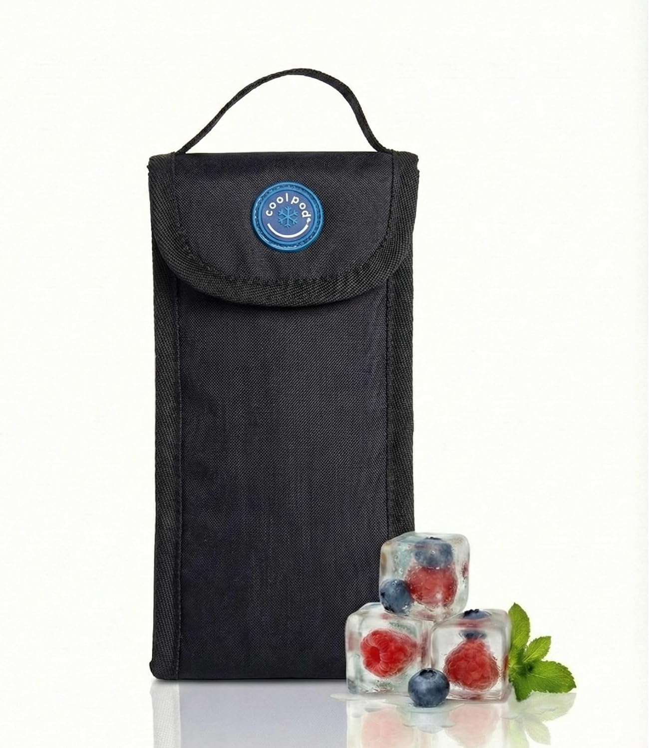 COOLPOD Freezable Kids Yogurt Squeeze Pouch Cooler &ndash; 9.5X4X20 Cm Mini Insulated Pouch Keeps Snacks Fresh up to 8 Hours - Reusable&ndash; Ideal for School, Travel & Picnics (Sage)