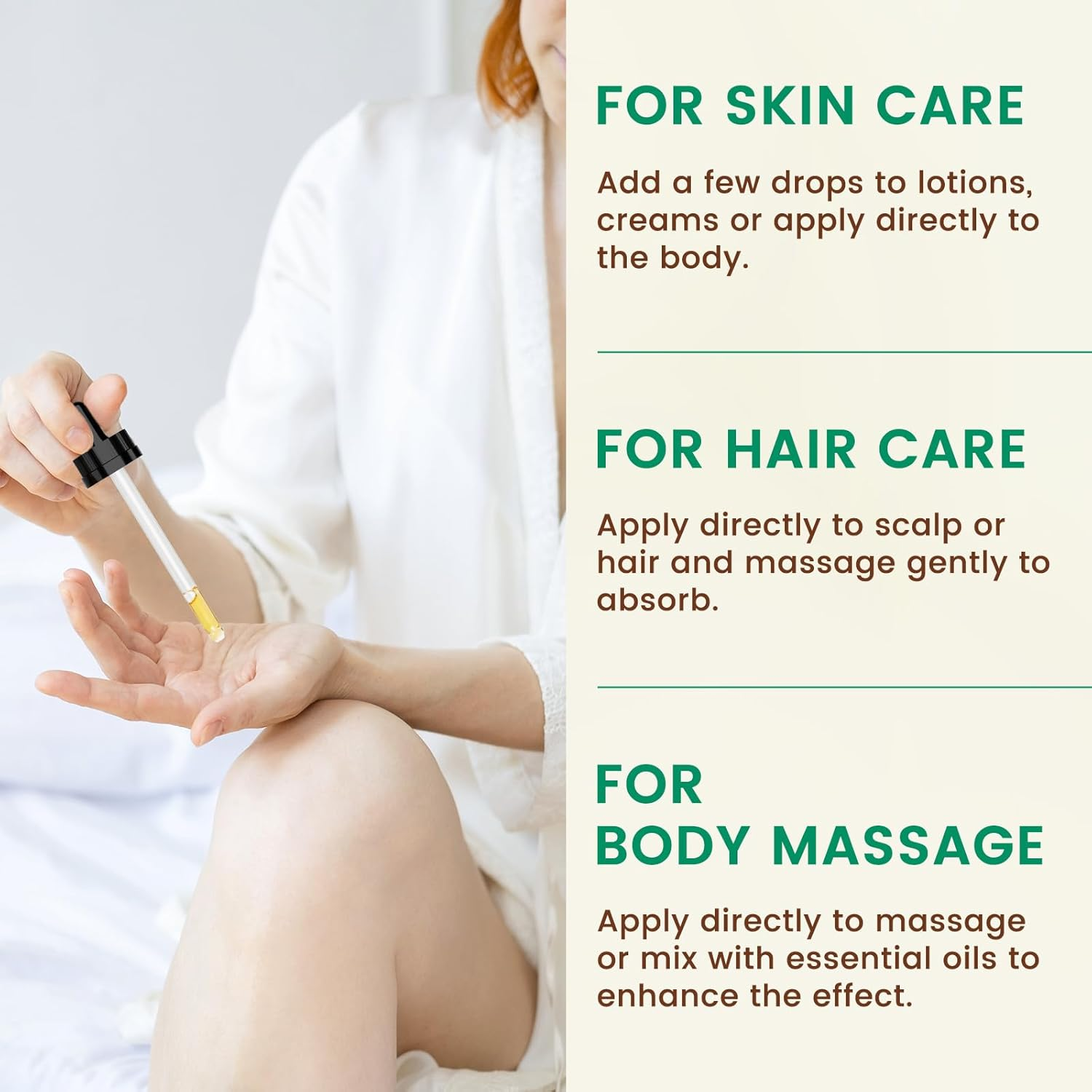 PHATOIL Organic Moroccan Argan Oil for Hair 118 Ml (4 Fl.Oz), USDA Certified Organic, Cold Pressed Argan Oil in Glass Bottle for Face, Skin & Nail Care, Ideal for All Hair Types image number 3