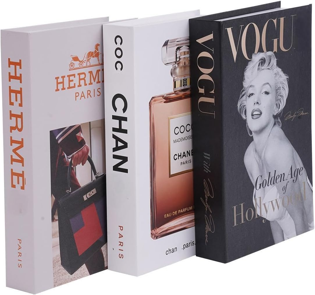 3 Pcs Fashion Decorative Books for Home Decor,Modern Faux Books for Farmhouse Decor,For Boho Decoration Coffee Table/Shelf Accessories/Office/Living Room/Bedroomfor/Desk,Hardcover Book Stack image number 3