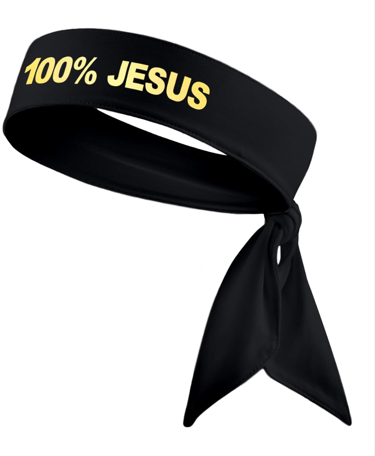 100% Jesus Sports Head Tie Headband Soccer F&uacute;tbol Football White Black Athletics Fitness Stretch Sweatband Ninja Tie Bandana