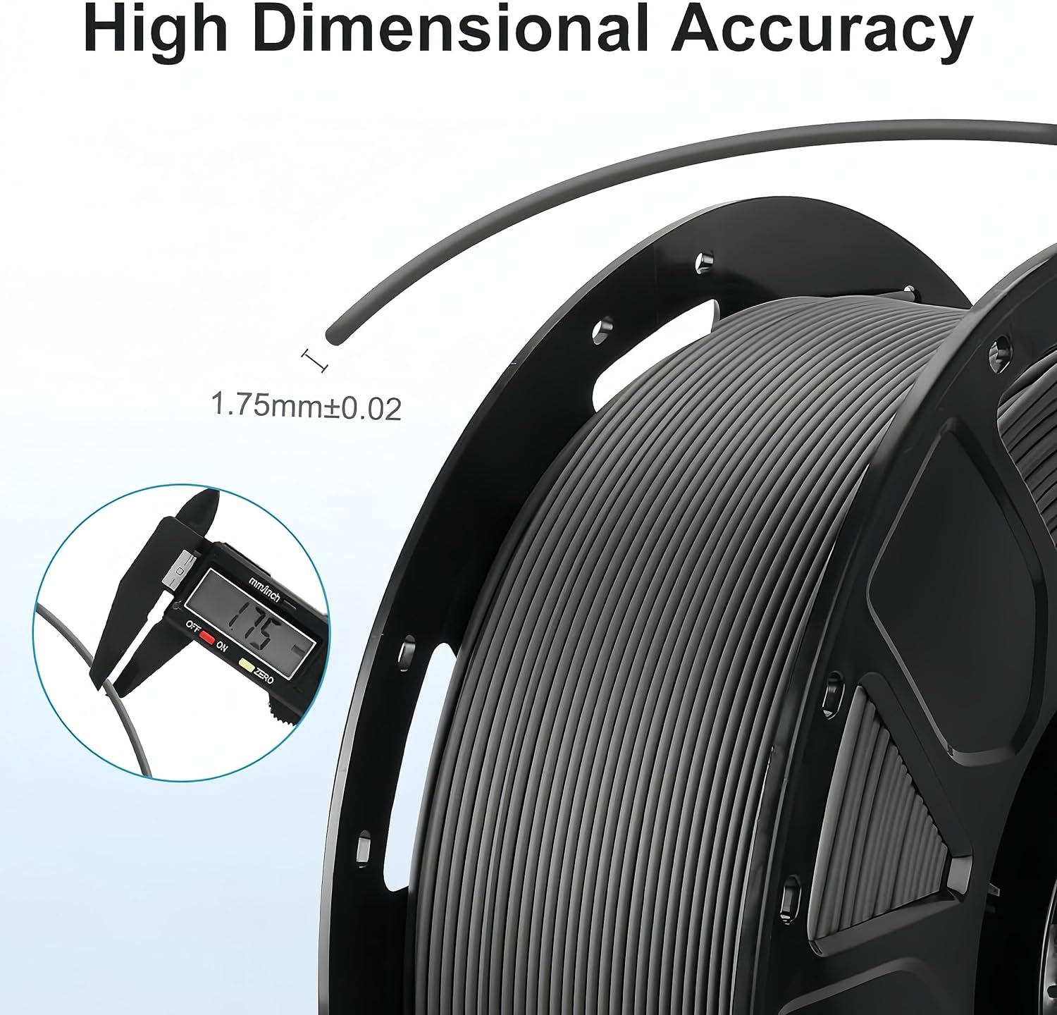 Ender PLA 3D Printer Filament,Pla Filament 1.75Mm No-Tangling, Strong Bonding and Overhang Performance Dimensional Accuracy +/-0.02Mm, 2.2Lbs/Spool,Fit Most FDM 3D Printers (1Kg Black) image number 3