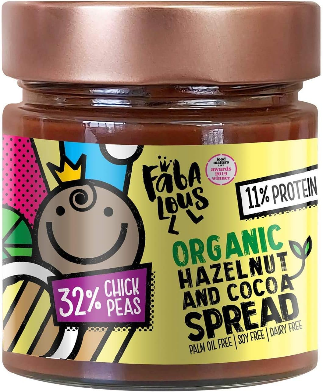 Fabalous Organic Chocolate Spread (Hazelnut & Cocoa Spread) Vegan, Dairy Free, No Palm Oil, Less Sugar, More Protein 200G image number 4