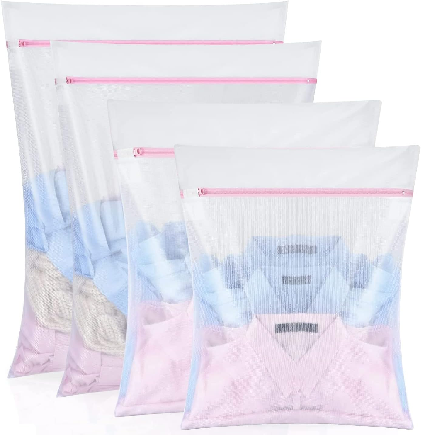 4Pcs Laundry Bag| Laundry Bra Bag|Washing Bag|Mesh Laundry Bags, H HOME-MART Washing Machine Wash Bag,Delicates Wash Bag,Lingerie Wash Bra Bags for Delicate Clothes with Premium Zipper Lock image number 4