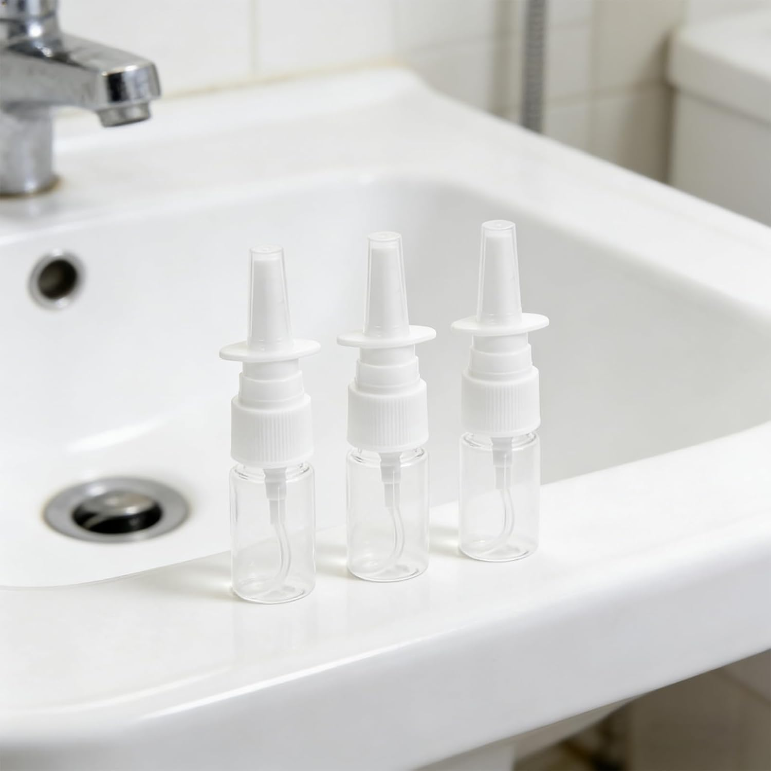 RIBHNXHI 3Pcs Nasal Spray Bottle Empty Rhinitis Care Sprayer Direct Spray Small Portable Plastic Refillable Container for Saline Essential Oil Nasal Sprayer 10Ml for Home and Travel Use image number 5