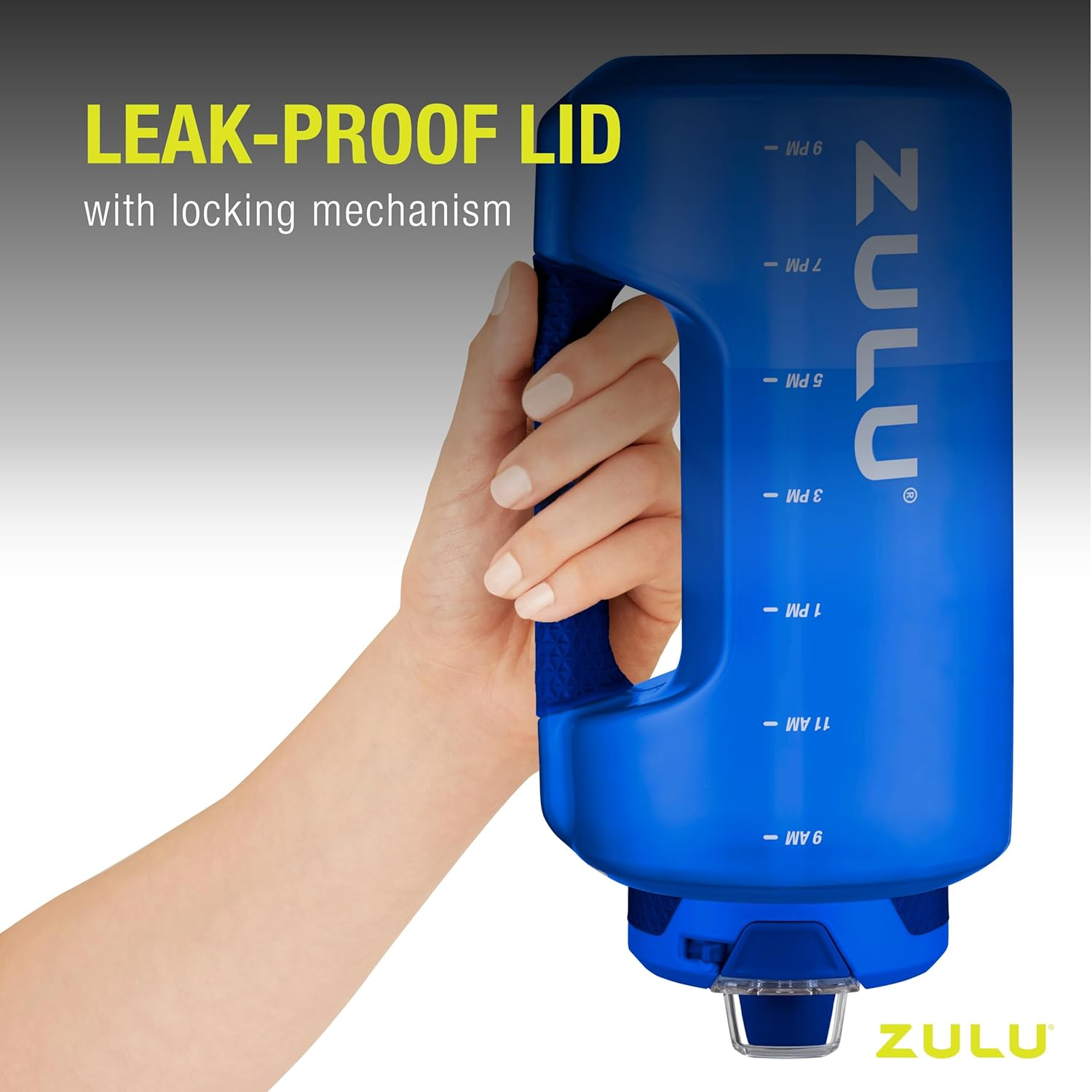 ZULU Goals 64Oz Large Half Gallon Jug Water Bottle with Motivational Time Marker, Covered Straw Spout and Carrying Handle, Perfect for Gym, Home, and Sports, Tropical Violet - Aquaviva image number 6