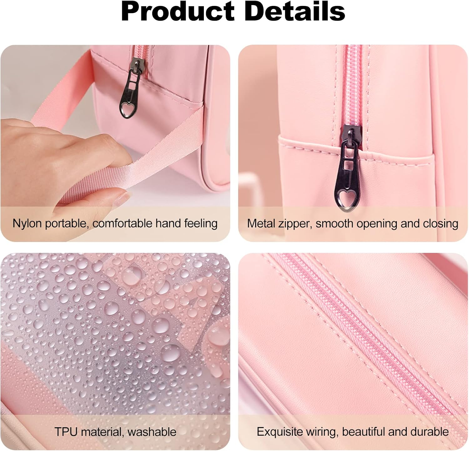 DDPOND 6Pcs Clear Travel Toiletry Bag for Women & Men, Cosmetic Bag Airport Airline Compliant Bag Waterproof Vacation Makeup Bag, Bathroom & Shower Travel Organizer, White image number 3