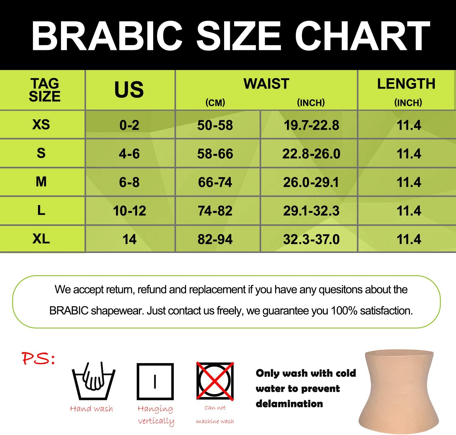 BRABIC Seamless Postpartum Belly Band Wrap Underwear, C-Section Recovery Belt Binder Slimming Shapewear for Women, Beige, Medium