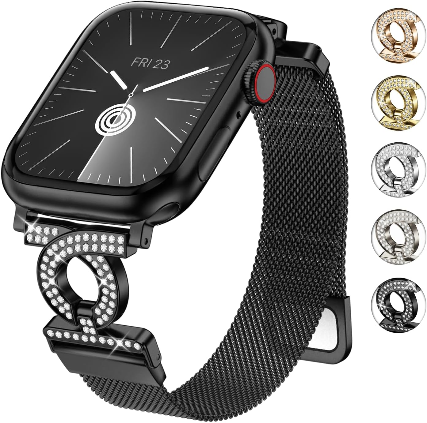 Wutwuk Compatible with Apple Watch Band 49Mm 46Mm 45Mm 44Mm 42Mm(Series 3 2 1) Ladies Mlanniese Loop Bands for Iwatch Series 11 10 9 8 7 6 5 4 3 2 1 SE Ultra Women with Magnetically Absorbent Clasp