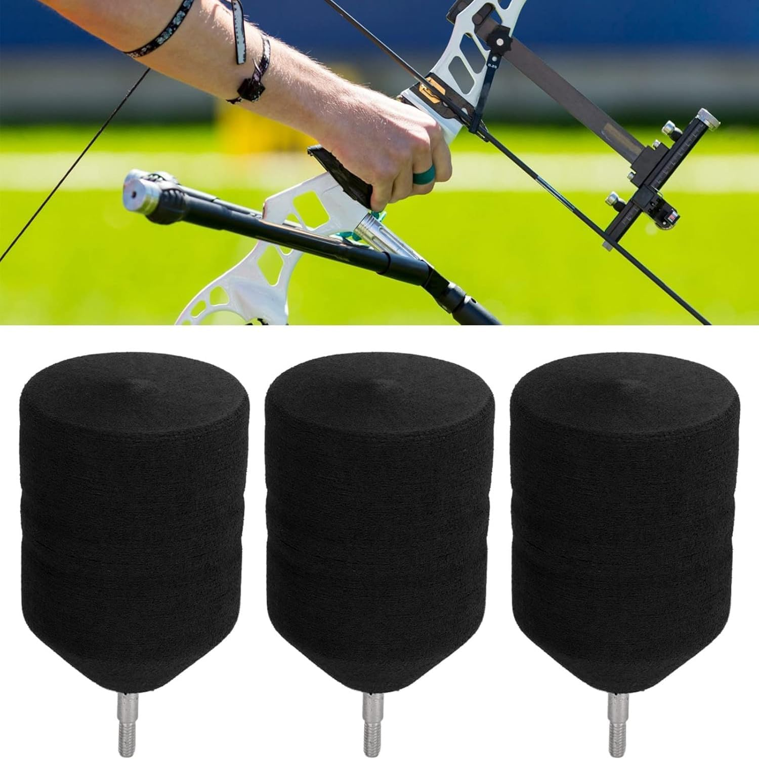 3Pcs Foam Tipped Arrows, Live Cs Supplies Cs Game Arrows Recreation Arrows Head, EVA Sponge Aluminium Alloy Sponge Foam Tipped Archery Sponge Arrow Heads for Archery Battle - Black image number 4