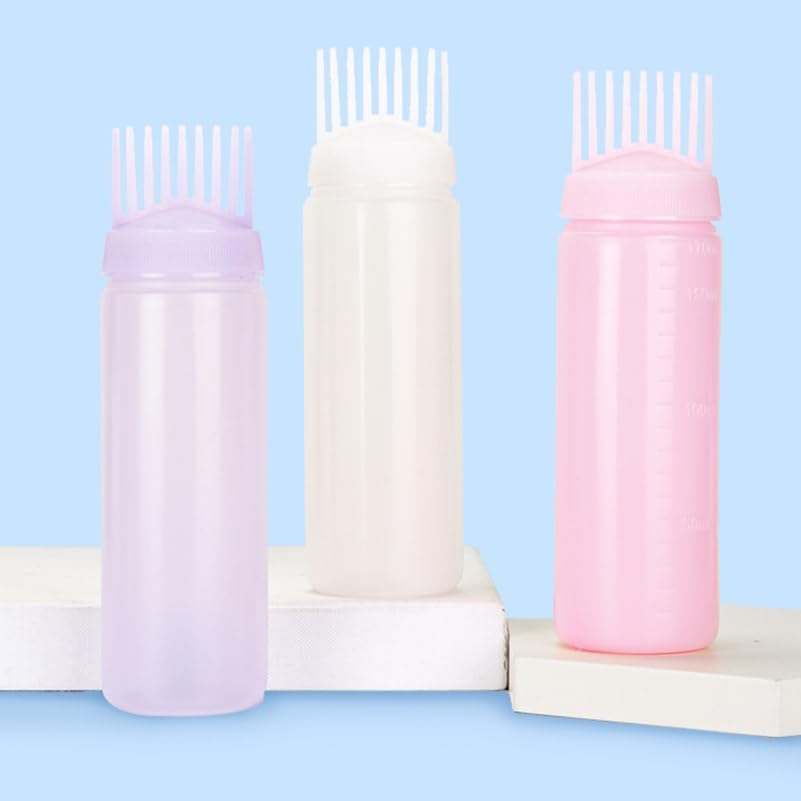 TOVINANNA 3 Pcs Hair Oil Bottle Oil Bottles for Hair Root Bottle Comb Root Bottle Applicator Hair Coloring Bottle Comb Hair Oil Applicator Bottle Hair Coloring Applicator Bottle image number 1