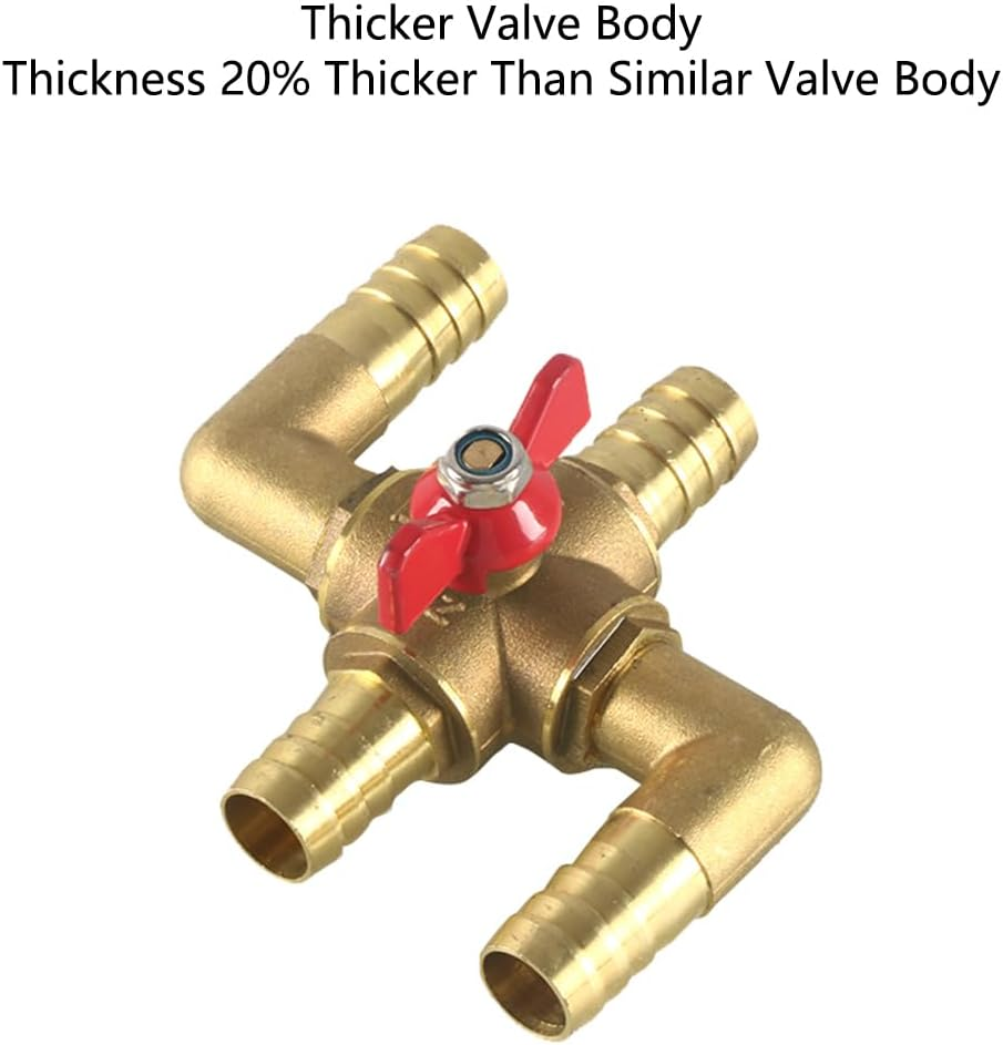 4-Way Heater Control Valve, 3/4 Inch (19Mm) Solid Brass Manual Integrated Automobile Heating Water Valve for Water/Oil/Gas image number 3