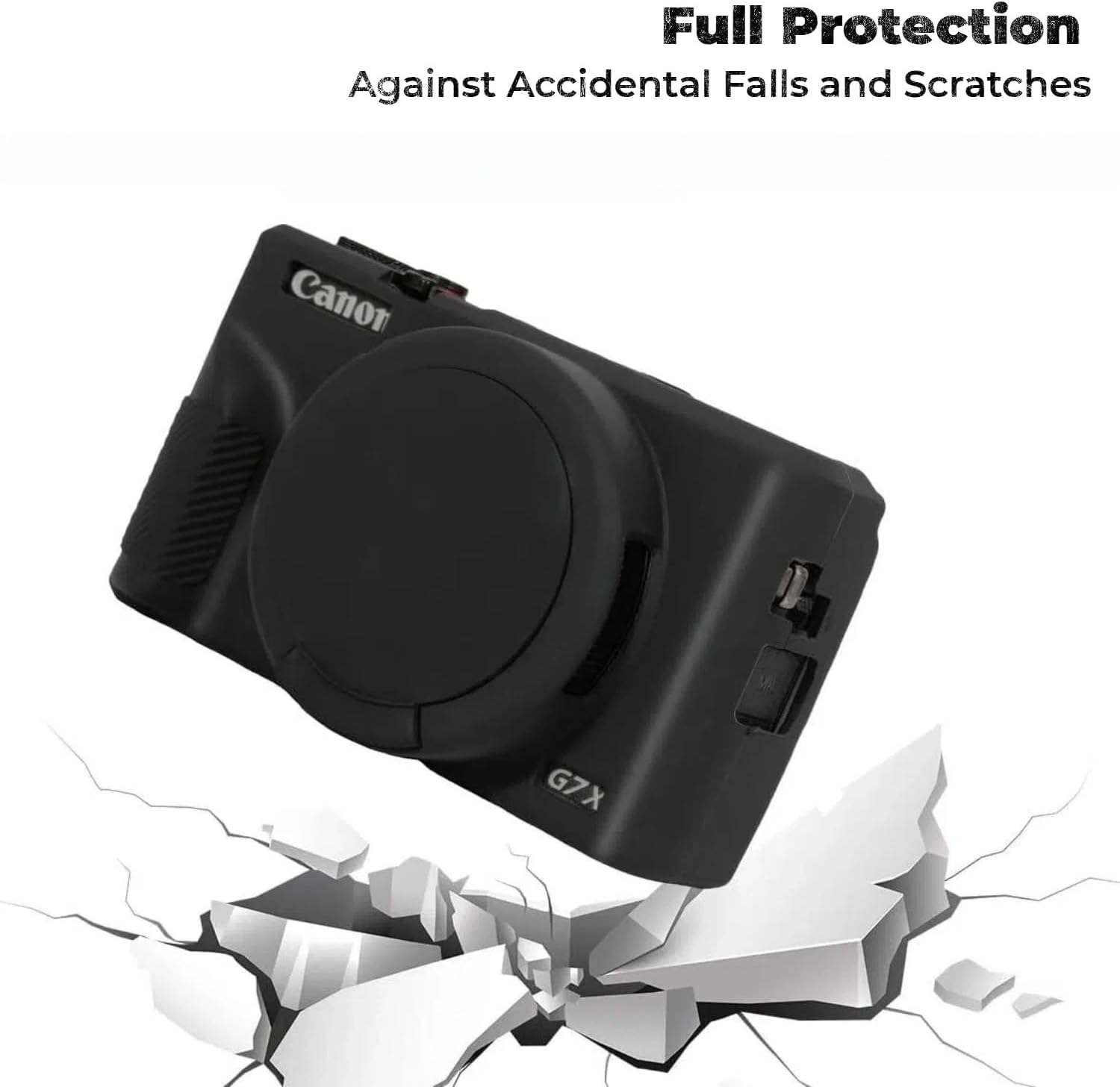 Protective Case for Canon Powershot G7X Mark III, Silicone Digital Camera Case, G7X Mark III Soft Silicone Case Cover Rubber Camera Sleeve with Removable Lens Cover (Black)