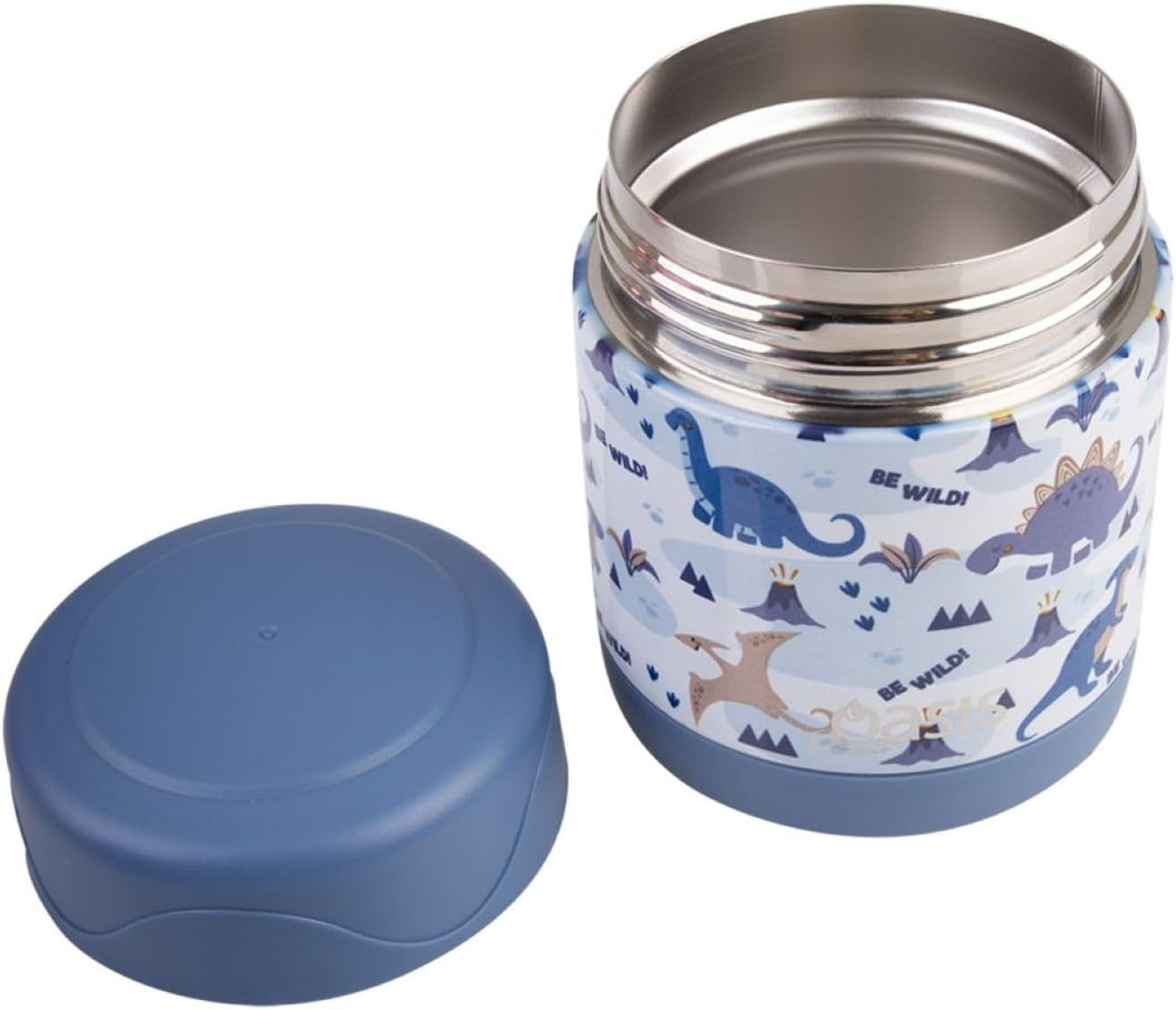 Oasis Stainless Steel Double Wall Insulated Kid'S Food Flask 300Ml - Dinosaur Land image number 1
