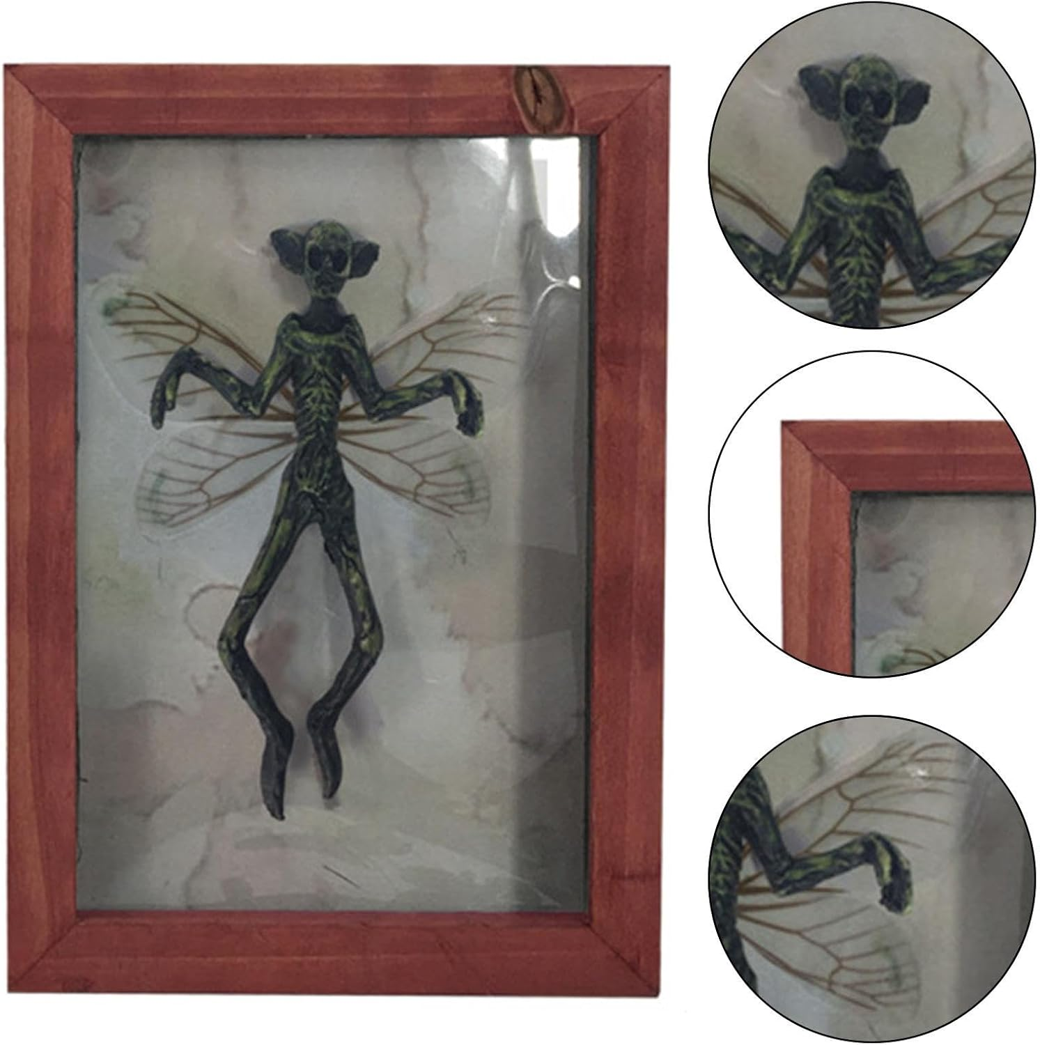 Mysterious Ghost Specimen Photo Frame - Halloween Bat Specimen Display, Gothic Style Resin Frame | Decorative Wall Hanging for Ghost Festival, Taxidermy Art, Dark Wind Home Ornament, Personality Decor