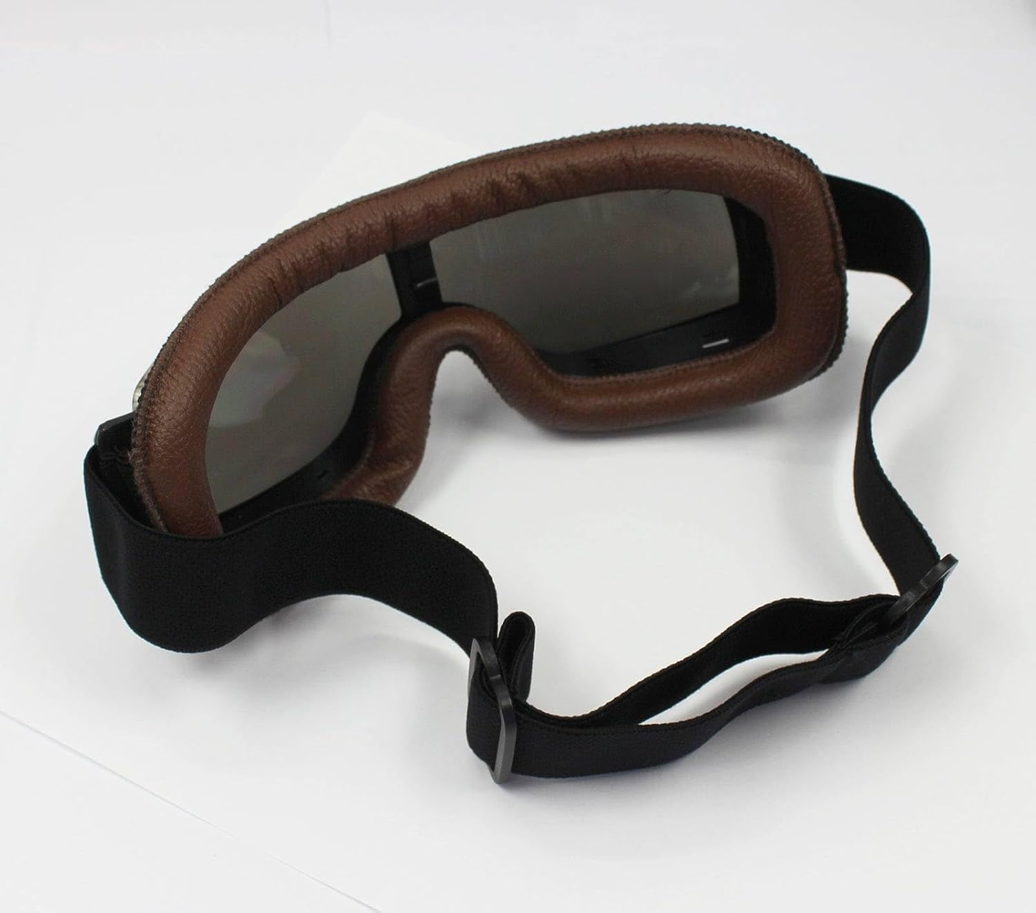 TDR WWII Style Aviator Goggles - Adjustable, Windproof, Safety Enhanced, UV Protection, anti Fog for Motorcycle, Skiing, and Snowboarding, Fits Adults and Teens (Brown)