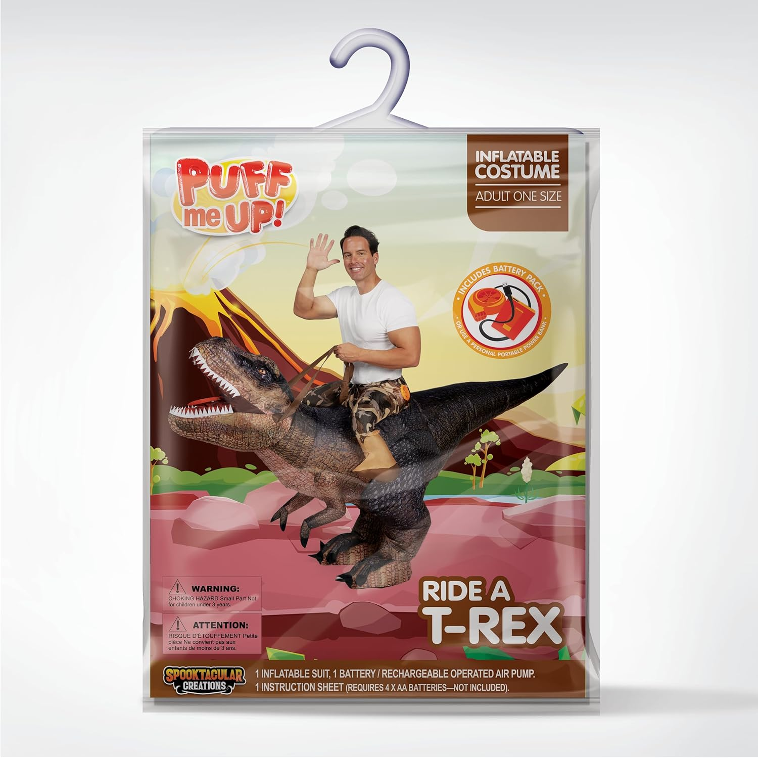 Spooktacular Creations Halloween Inflatable Costume,Dinosaur Ride-On T-Rex Blow up for Dressup