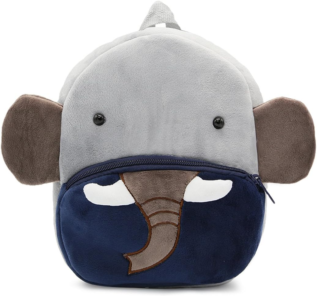Children Toddler Preschool Backpack Plush Animal Cartoon Backpack Baby Kids School Satchel Travel Lunch Bags, Elephant, One_Size image number 5