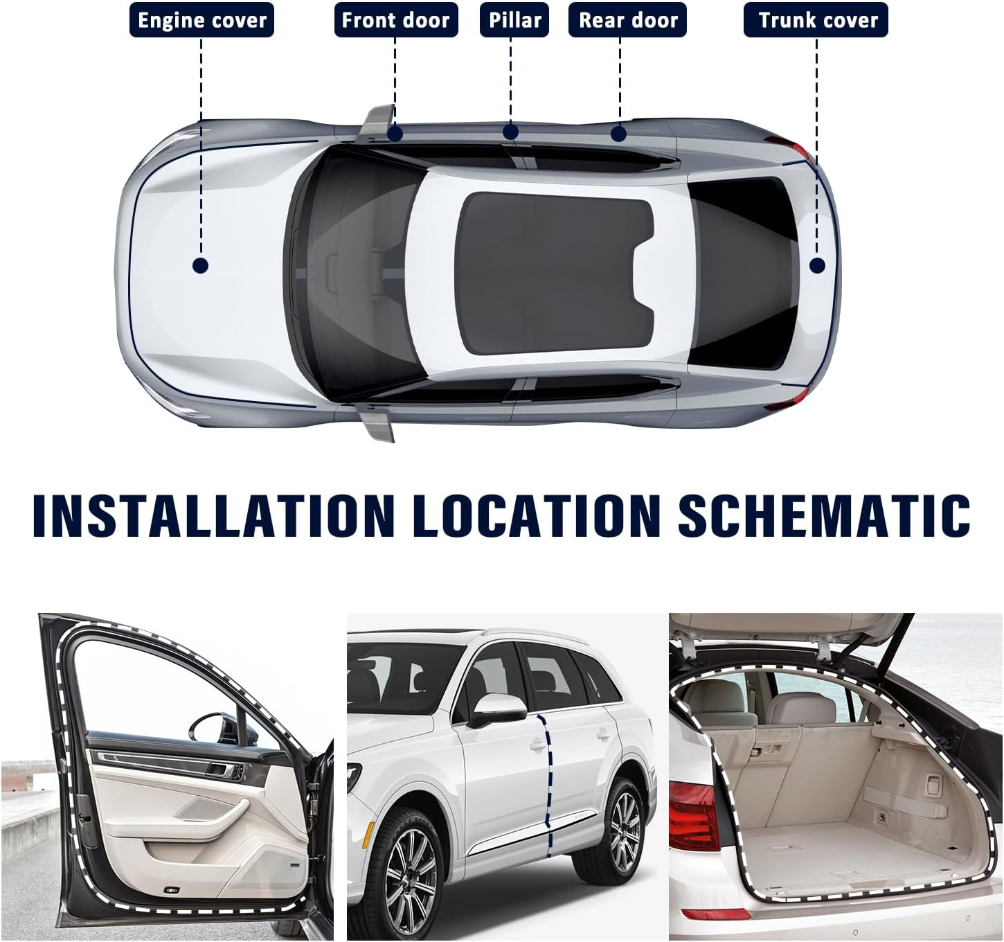 10Ft Car Door Weather Stripping Door Seal Strip,U-Shaped Rubber Edge Trim with Steel Strip Door Sealers for Door Frame of Car Truck SUV RV Boat Home,Keeps Cars Interior Tidy and Quieter (10Ft) image number 2