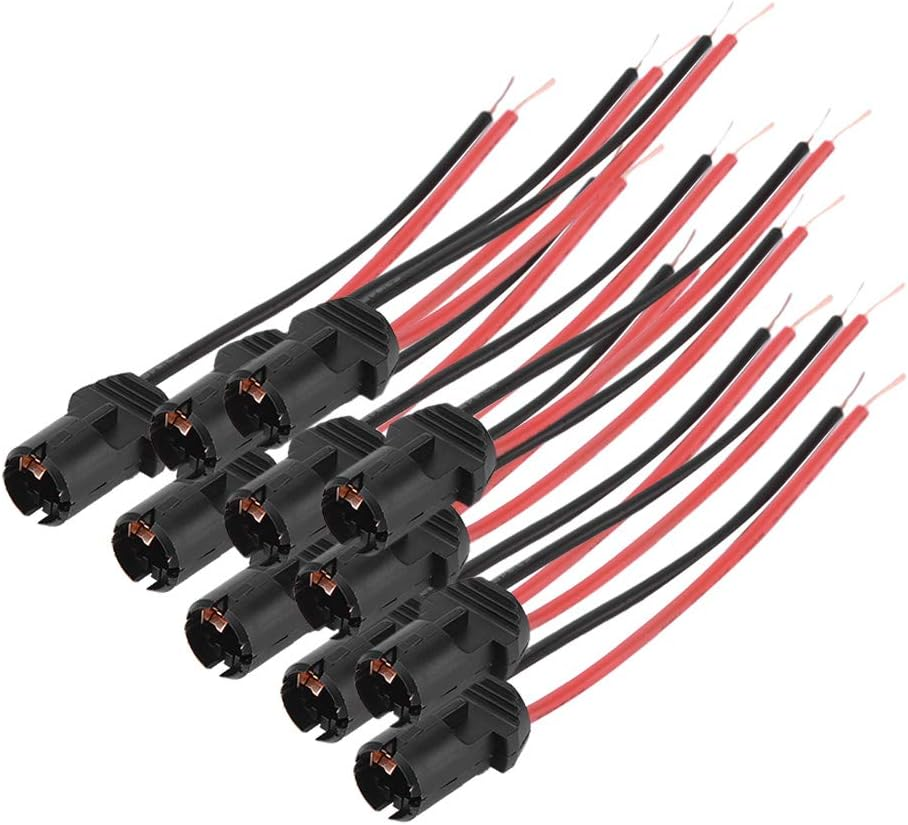 Akozon Pack of 10 T10 Female Bulb Connector for Car, Truck and Boat, Socket Base for LED Wedge Light Lamp Holder image number 2