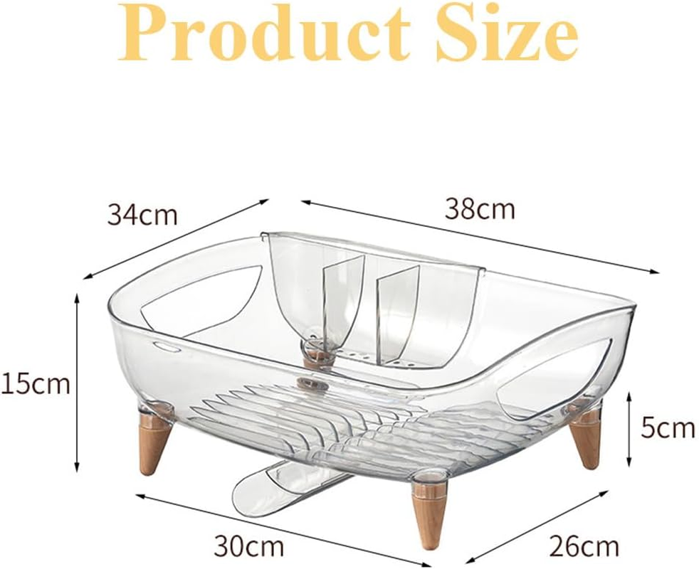Dish Drying Rack,Dish Drainer,For Kitchen Counter, Kitchen Storage and Organisation,With Turn the Gutter and Handle,Quick Storage, Can Hold Cups, Plates,Chopsticks,Knives and Forks image number 2