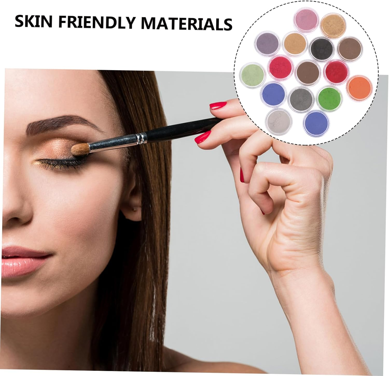 HEALSOPTHY 16Pcs Fine Craft Glitter Powder Pigment Colors Face Glitter Nail Art Powder Chunky Black image number 4