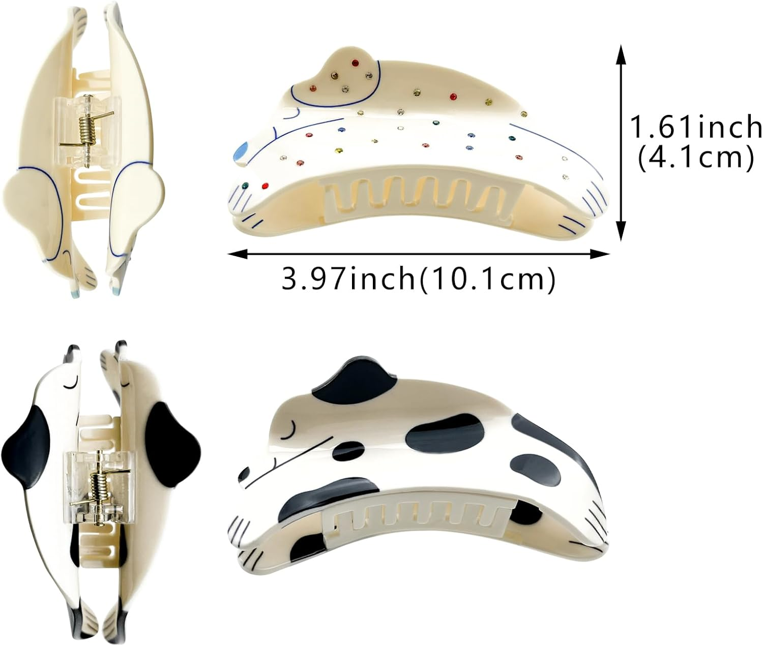 2 Pack Cute Dog Hair Claw Clips for Thick and Thin Hair Large Non-Slip Jaw Clips Hairpins Dog Styling Hair Accessories for Women Girls (2 Styles)