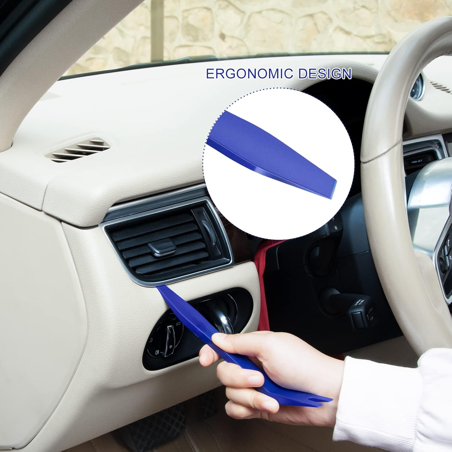 Trim Removal Tool - 5Pcs Trim Removal Tool Set,Car Pry Tool Kit, Car Panel Door Audio Trim Tool Kit for Vehicle Dash Radio Audio Installer image number 2