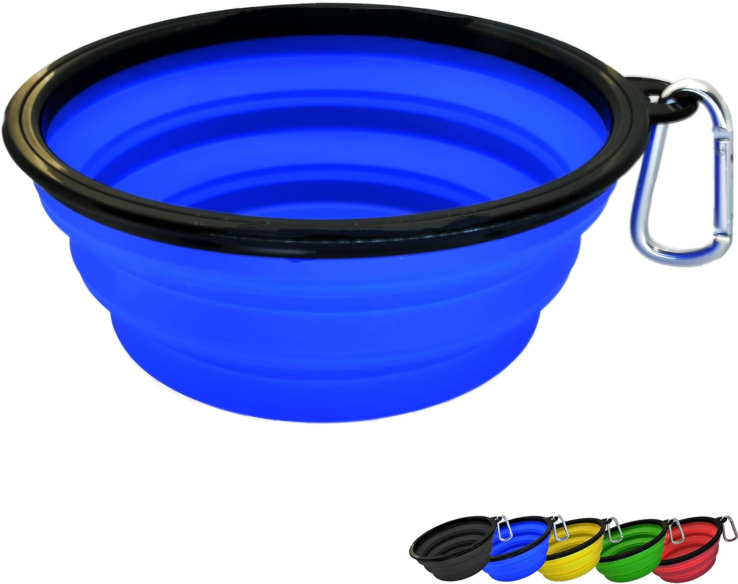 Zenify Dog Bowl - Extra Large 1000Ml Collapsible Foldable Food and Water Feeder Dish - Portable Travel Leash Lead Slim Accessories for Training Pets Puppy Dogs (7 Inches / 17.8 Cm) (Blue XL)