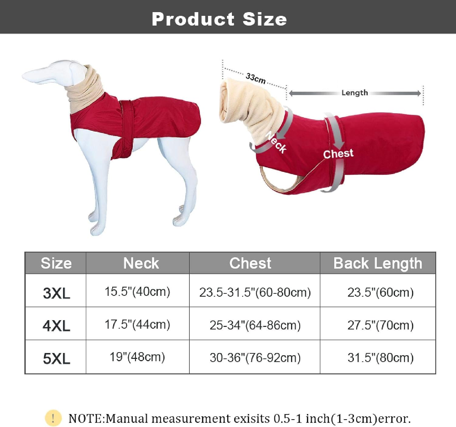 Super Warm Thick Dog Clothes Waterproof Dog Coat Jacket for Medium Large Dogs Greyhound Wolfhound Shepherd Clothing image number 5