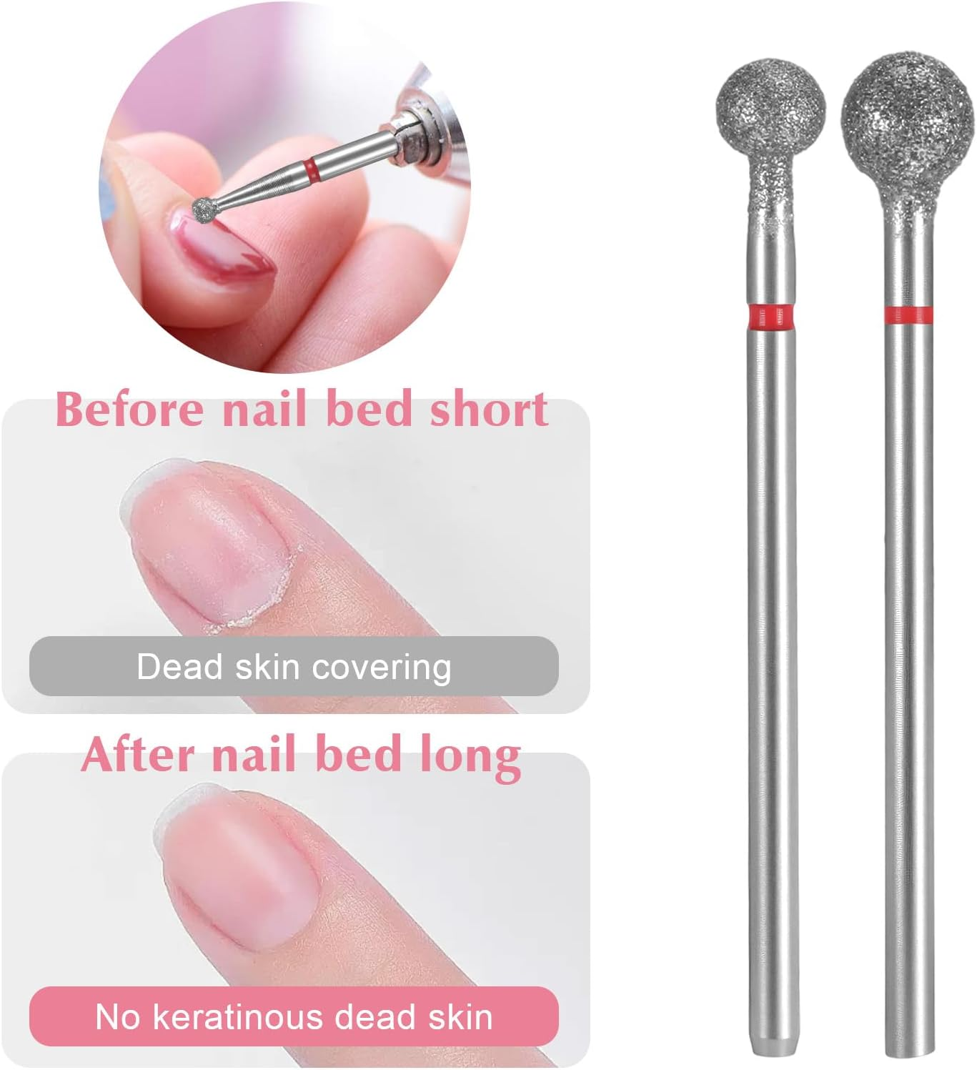 Hecla 16 Pcs Nail Drill Bits 3/32" Diamond Ball Bit Universal Manicure Drill Bits Professional Safety Cuticle Efile Remover Bit Nail Prepare Pedicure Tool for Nails File Machine Acrylic Gel Polishing image number 4