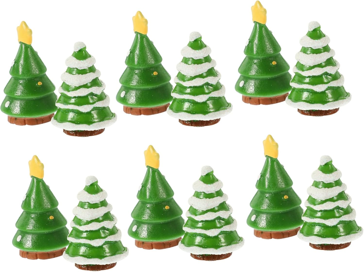 GARVALON 12Pcs Mini Xmas Tree Ornaments Santa Claus Snowman Christmas Decorations Desktop Tree Decor Xmas Ornament image number 4