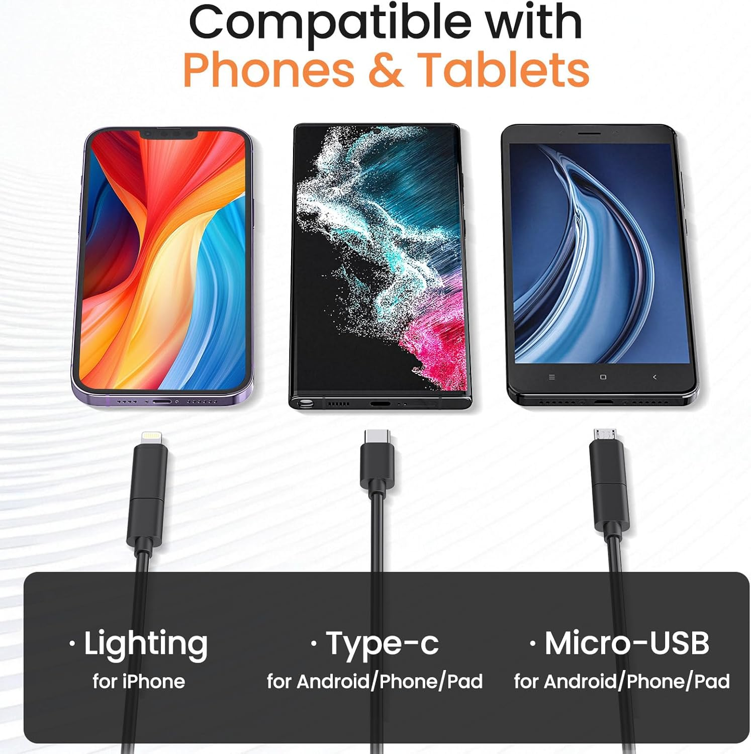 Endoscope Camera with Light,1920P HD Borescope Tools with 8 Adjustable LED Lights, Endoscope with Semi-Rigid Snake Camera, Inspection Borescope for Ios and Android image number 1