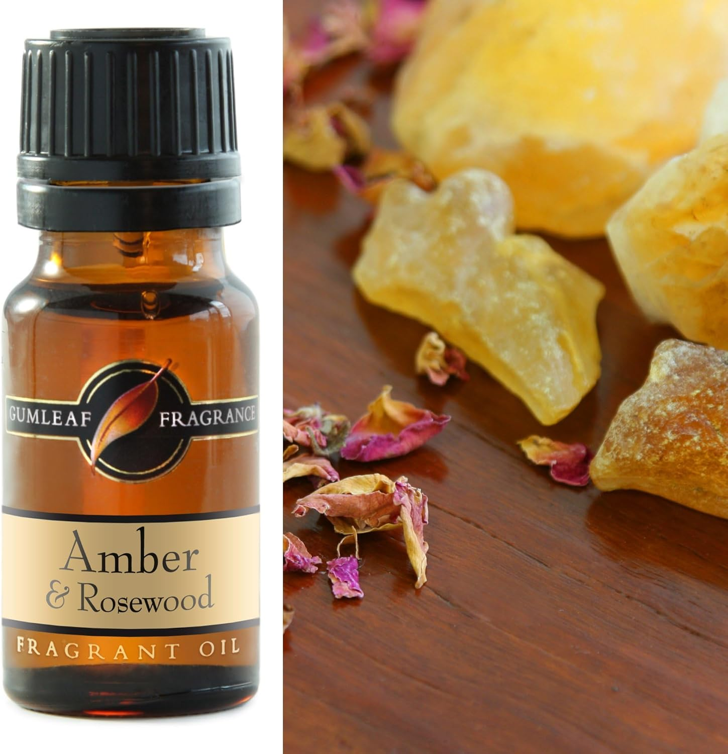 Gumleaf Fragrance Amber & Rosewood Fragrant Oil - 10Ml, Cruelty Free & Vegan, Phthalate-Free Fragrance
