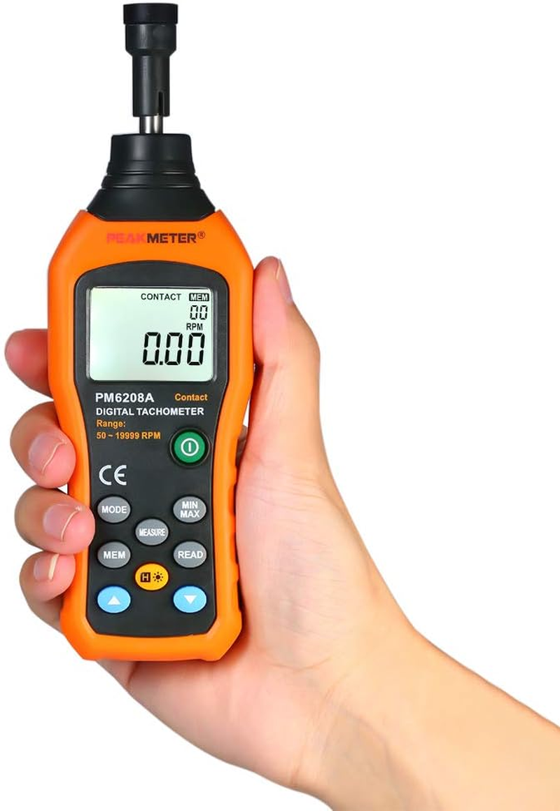 Yasao Digital Tachometer Handheld Contact Motor Tachometer LCD Speedometer Tach RPM Meter Contact-Type Digital Tachometer Wide Measuring Rang 50～19999Rpm image number 5