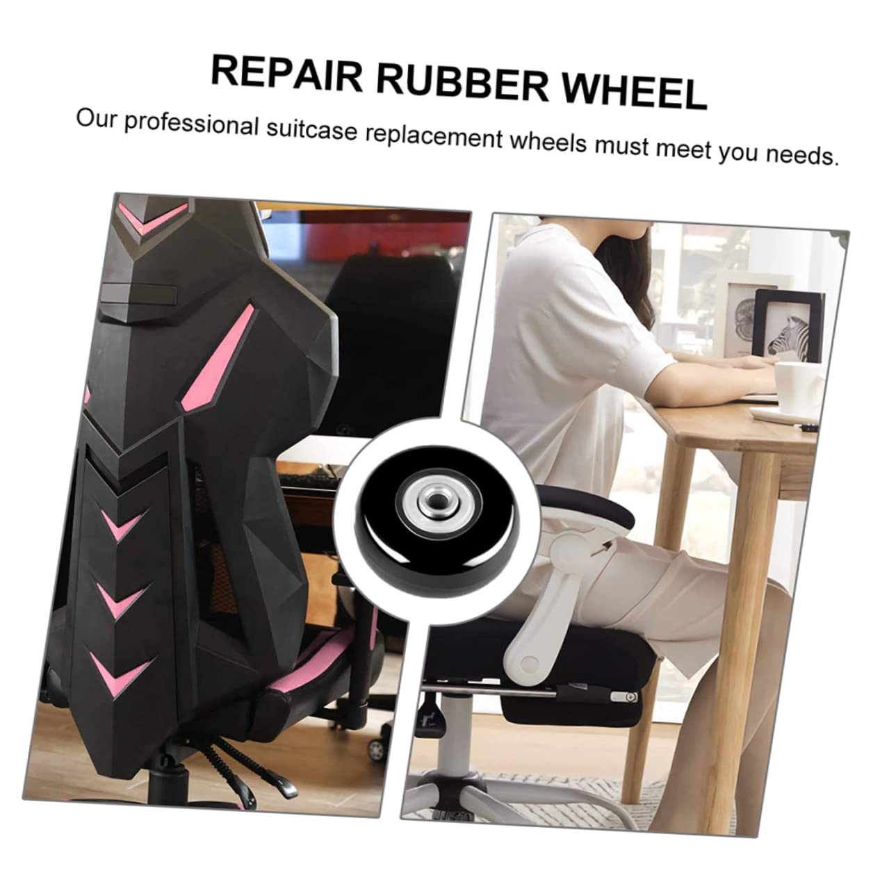 CHILDWEET Luggage Wheel Replacement Kit Rubber Sturdy Caster for Suitcase Repair with High Load Capacity and Quiet Operation for Travel Bags