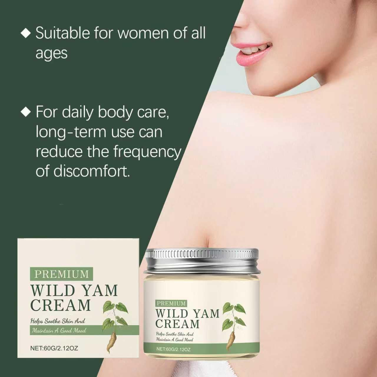 Yam Cream,Body Creams for Wo/Men,Natural Organic Balancing Cre/Am,Moisturizing Skincare Women,Moisturizing Body Lotion,Gentle and Suitable All Skin Types (1 PCS)