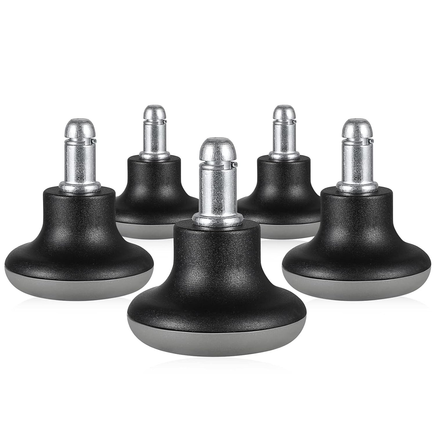 Wheels to Fixed Stationary Castors Chair Casters 5Pcs Office Chair Caster Fixed Bell Glides Replacement Heavy Duty Fixed Wheel for Office Chair Stationary Feet Carpet Rug image number 5