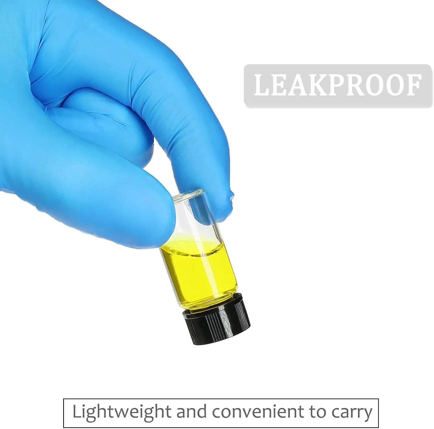 5Ml Borosilicate Glass Sample Bottles with Plastic Lids, Mini Travel Bottles for Essential Oils DIY Blending, Small Containers with Secure Closure 10-Pack - Abvian image number 3