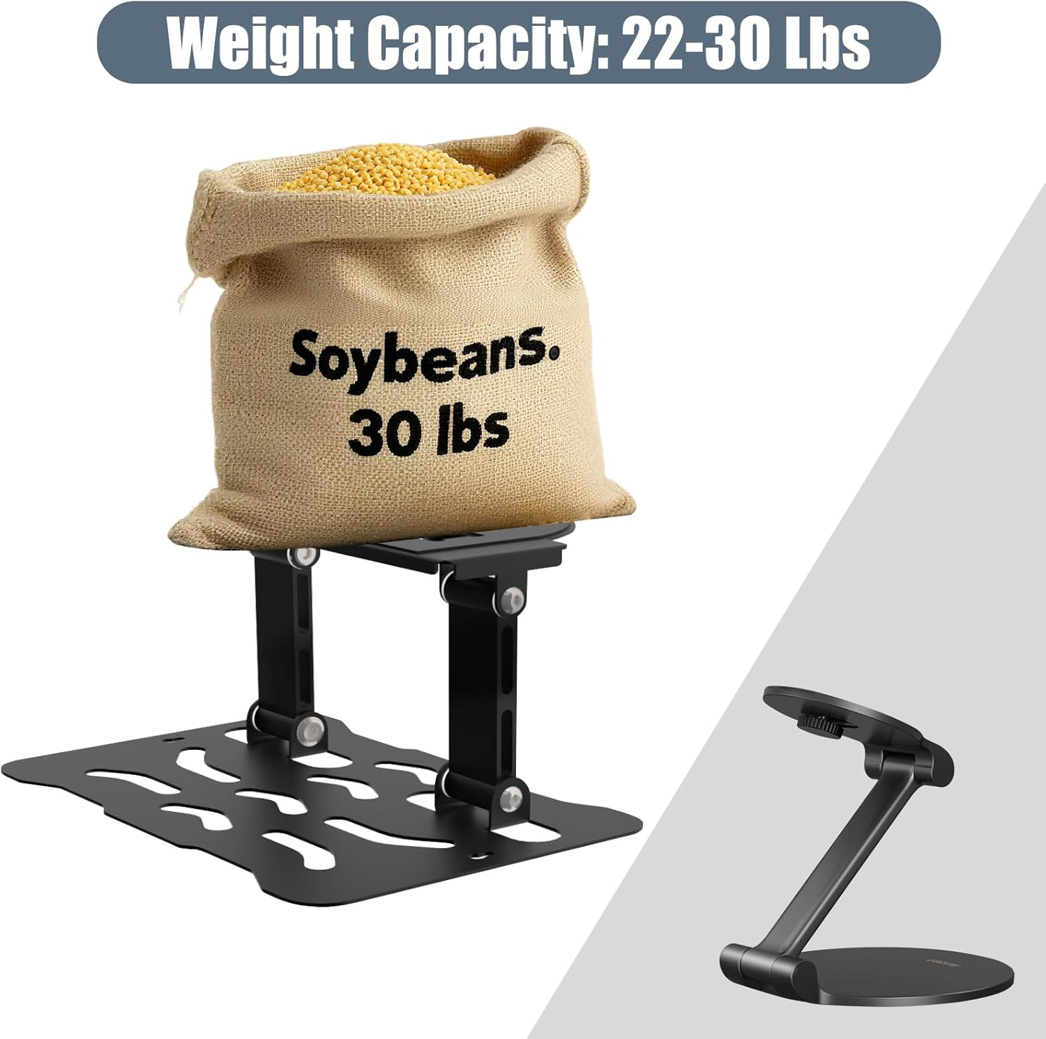 2-Be-Best Adjustable Projector Stand, 3-In-1 Desk/Wall/Ceiling Mount with 180&deg; Dual-Axis Rotation, Carbon Steel Desktop Projector Mount, Universal 1/4" Screw, Compatible with Most Projectors image number 1